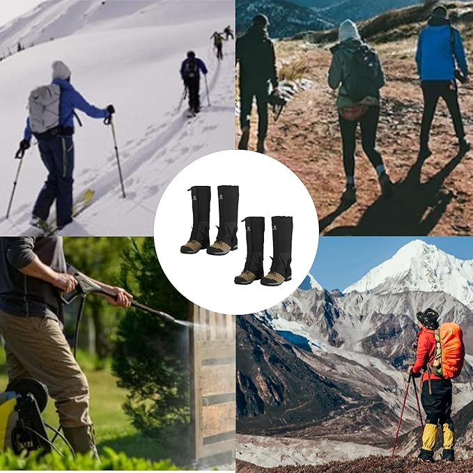 2 Pairs Leg Gaiters Adjustable Shoe Snow Boot Guard Gators for Running Shoe Gaiters, Trail Running Gaiters Sandproof