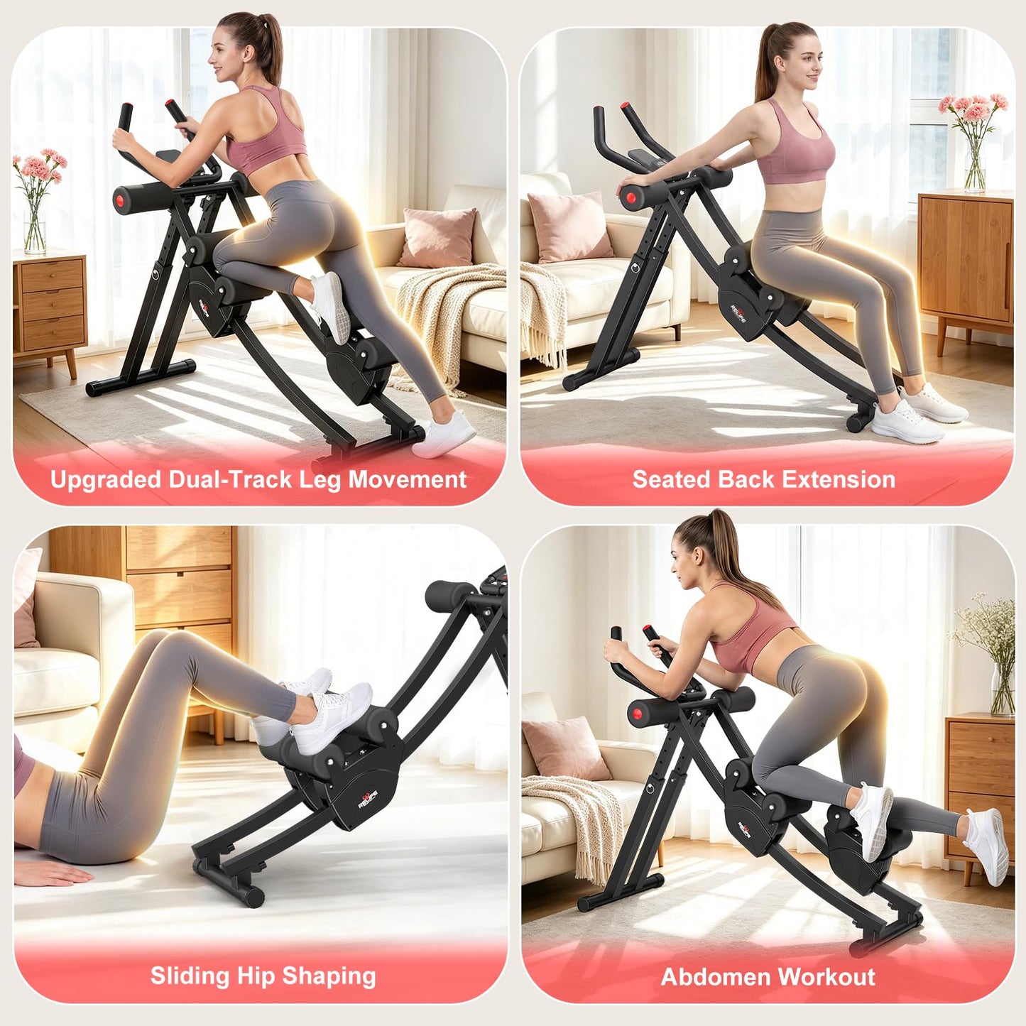 RELIFE REBUILD YOUR LIFE Dual Track Ab Machine, Exercise Equipment