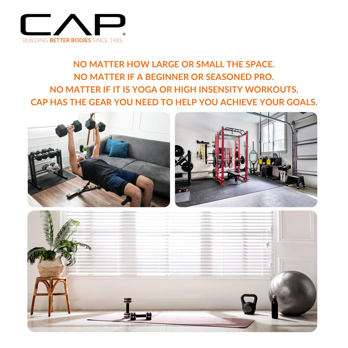 CAP 35lb 7ft Olympic Barbell, Chrome, Strength Training