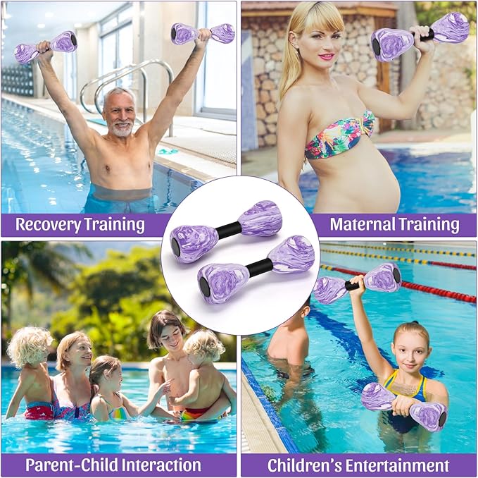 Camouflage Aquatic Dumbbells,2Pcs Foam Water Weights Aerobic Exercise Fitness Equipment Dumbbells, Pool Resistance Swimming Training for Adults/Kids/Men/Women Weight Loss, Beginner Swimming Training