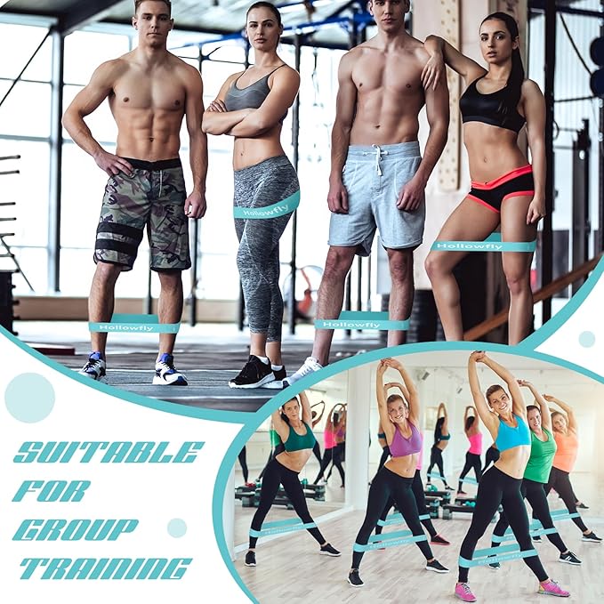 12 Pcs Latex Resistance Loop Exercise Bands for Booty Workout Stretch Exercise Bands Non Slip for Legs Squat Resistance Loop Women Men Starter Butt Hip Thigh Fitness