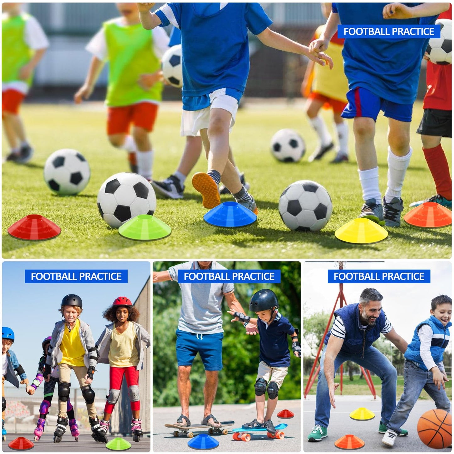 Jyongmer 15 PCS Disc Cones Training Cones with Carry Bag