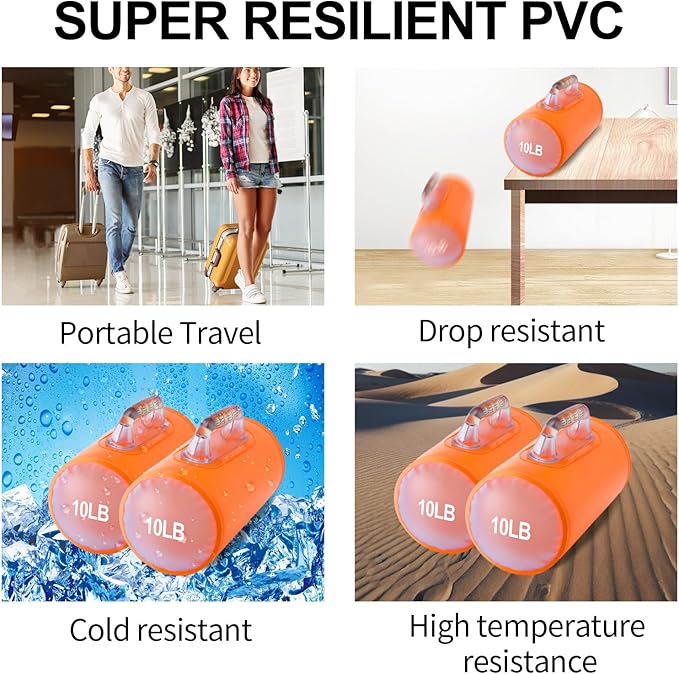 Water Dumbbells, Water Filled Training Dumbbells, Travel Weights Set, Adjustable Weights to 4-30 Lbs/Pair, Portable Gym for Strength Training, Fitness and Shaping