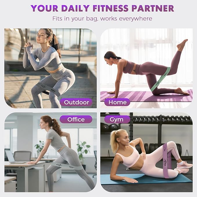 WSAKOUE Fabric Resistance Bands for Working Out – 5 Booty Bands for Women & Men, Exercise Workout Bands for Legs, HIPS & Glutes – Ideal for Home Fitness, Yoga, Pilates & Rehab