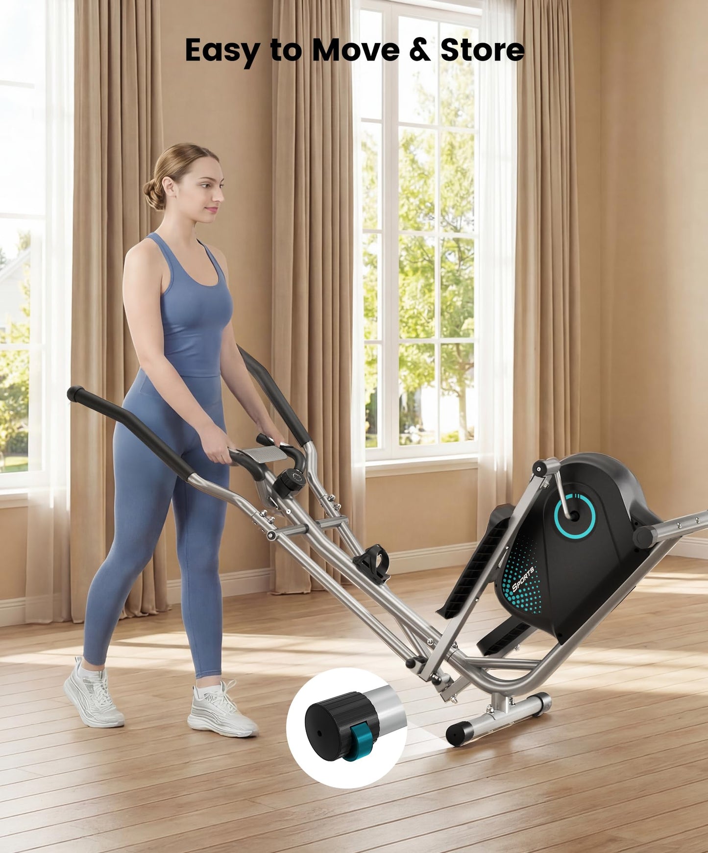 Dripex Elliptical Exercise Machine, Hyper-Quiet Magnetic Elliptical Machine for Home, 16-Level