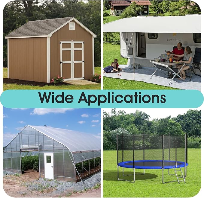Ground Anchors Heavy Duty, Multi-Purpose Trampoline Anchors Stakes with 3" Wider Spiral Blades, Mobile Home Anchor for Trampoline, Storage Shed, Swing Sets, Carports(13"-4pcs)