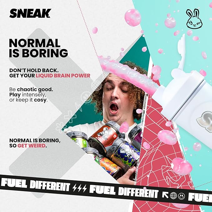 SNEAK Energy Drink Starter Pack | 9 Sachets with Monochrome Shaker | No Sugar. No Nasties. Just Natural Caffeine, Focus-Boosting Nootropics
