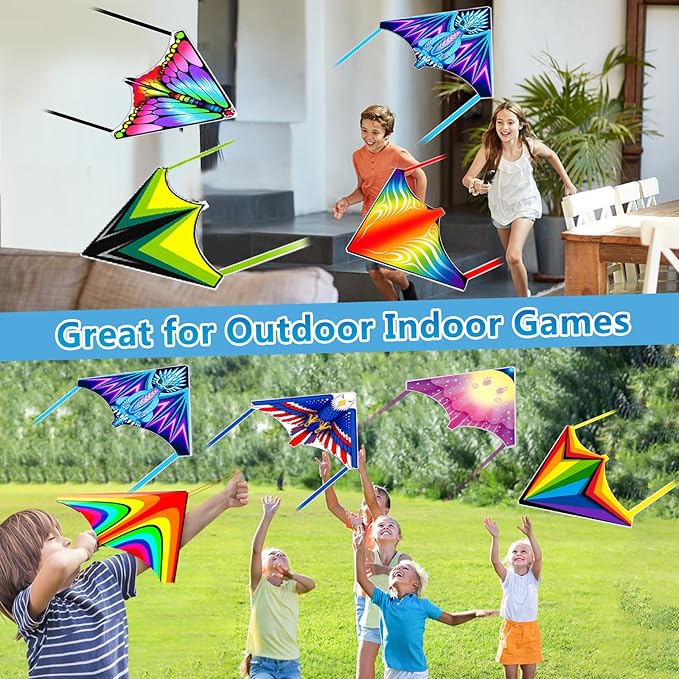 8 Pack Mini Kites for Boys Girls 3-5 6 7 8 Gift & Party Favors, Finger Launcher Kites Easy to Fly Ejection Kite for Kids Teens Ages 4-18 Beach Park Backyard Outdoor Sports Flying Toys