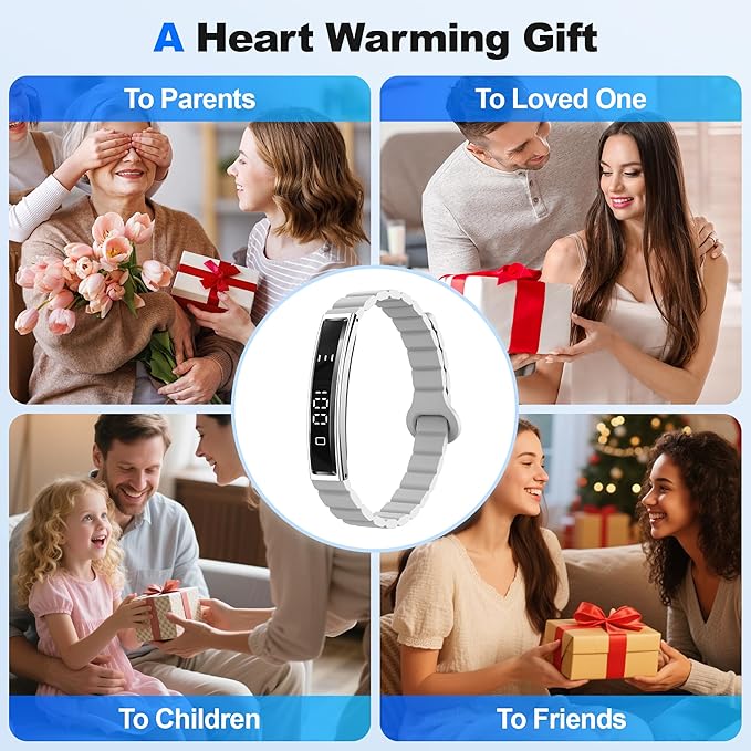 Sleep & Fitness Tracker with 2 Bands, Lightweight Smart Bracelet Wristband for Women Men, 24/7 Heart Rate, Blood Oxygen & Stress Monitor, Waterproof Health Trackers, No Subscription Fee (White)