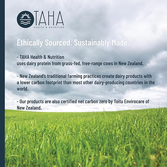 Taha Health & Nutrition Berry Flavored Whey Protein Concentrate Powder, 25g Protein, 140 Calories, 2g Sugar | New Zealand Grass-Fed, Free-Range Dairy | Gluten and Soy Free, Keto, Kosher | 2LB