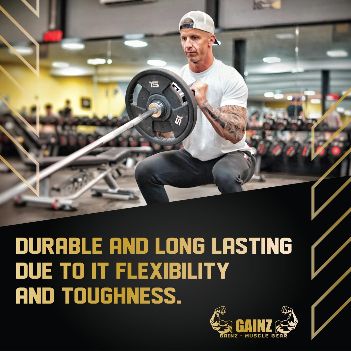 Gainz Landmine Row Barbell Attachment - T Bar/V Bar, 360° Swivel Rotation, Fits Standard 2-Inch Gym