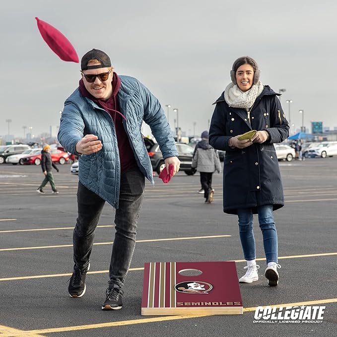 2' x 3' Solid Wood Cornhole Set with Direct Print HD Team Graphics – Great Gift for Any NCAA Fan! Bean Bag Toss Family Outdoor Games