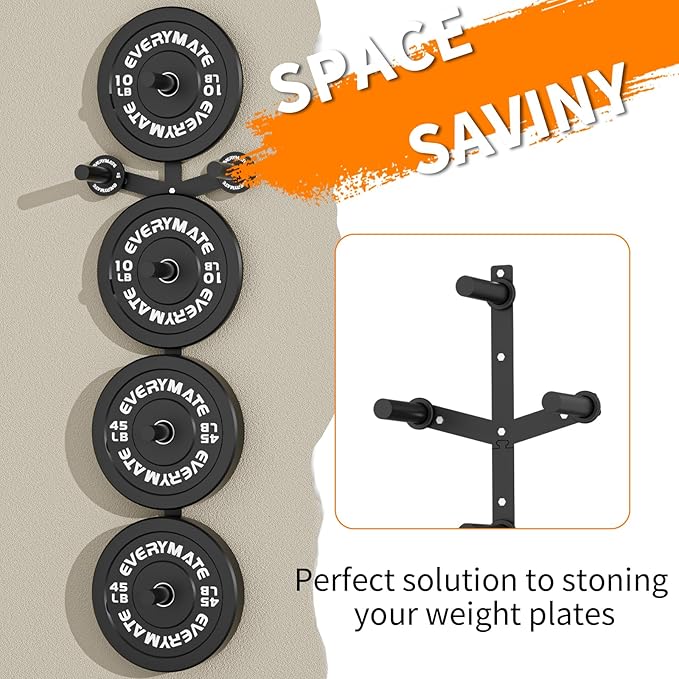 Weight Plate Storage Rack, Olympic Weight Plate Holder, Bumper Plate Storage, Home Gym Organizer