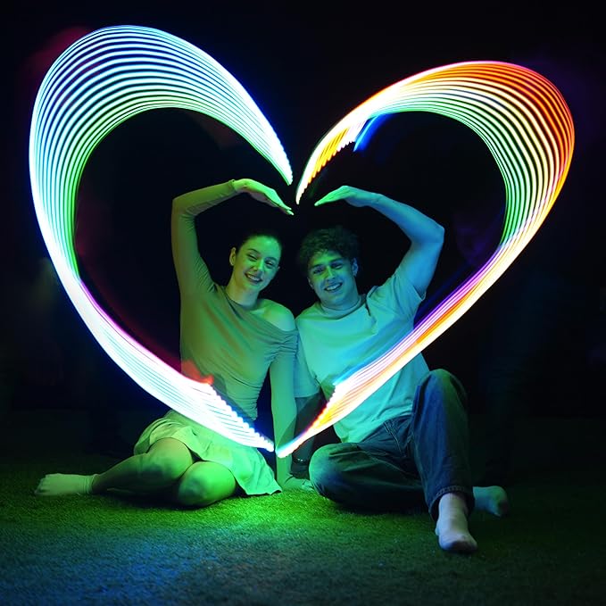 TOSY Flying Ring - 16 Million Color RGB LEDs, Super Bright, Lost Mode, Auto Light Up, Camping Essentials for Kid/Teen/Boy/Girl, Safe, Waterproof, Pool/Beach Games, Lightweight Toy, 2-Pack