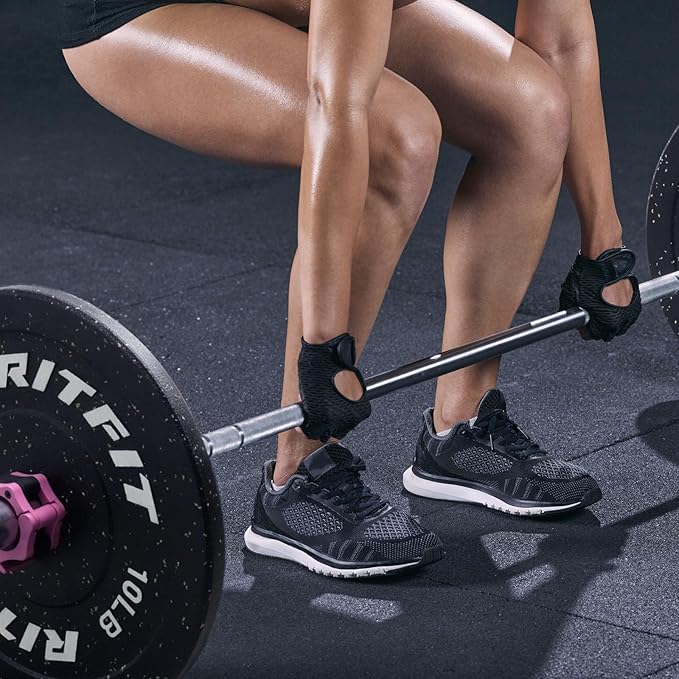 RitFit Bumper Plates, Colored Fleck-Rubber Weight Plates with Steel Insert, 2-inch Olympic Weight Plates for Weight Lifting and Strength Training,10LB Pair