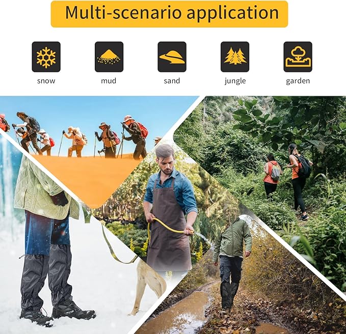 2PCS Gators for Hiking Boots-Gaiters for Hiking, Waterproof, Sandproof and Anti-Mosquito Bites for Muddy Ground, Desert and Garden