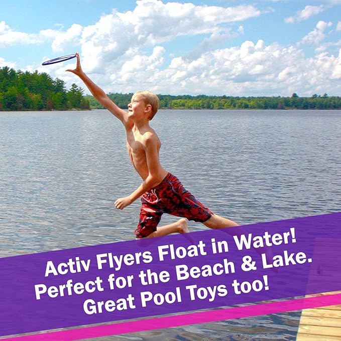 Activ Life Kid’s Flying Rings (2 Pack) They Fly Straight & Don’t Hurt, 80% Lighter Than Standard Rings - Replace Screen Time with Healthy Family Fun - Get Outside & Play