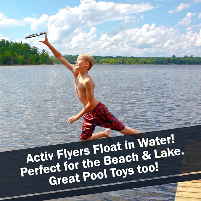 Activ Life Kid’s Flying Rings (2 Pack) They Fly Straight & Don’t Hurt, 80% Lighter Than Standard Rings - Replace Screen Time with Healthy Family Fun - Get Outside & Play