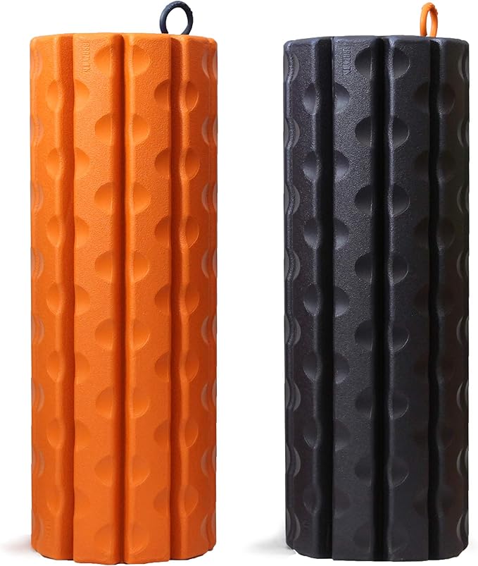 Morph Foam Roller (Bravo-Orange): Collapsible Travel Foam Roller for Back Pain Relief, Workout Muscle Recovery, Back Massager, Deep Tissue Leg Massage, Back Cracker, Stretcher; Small, Portable