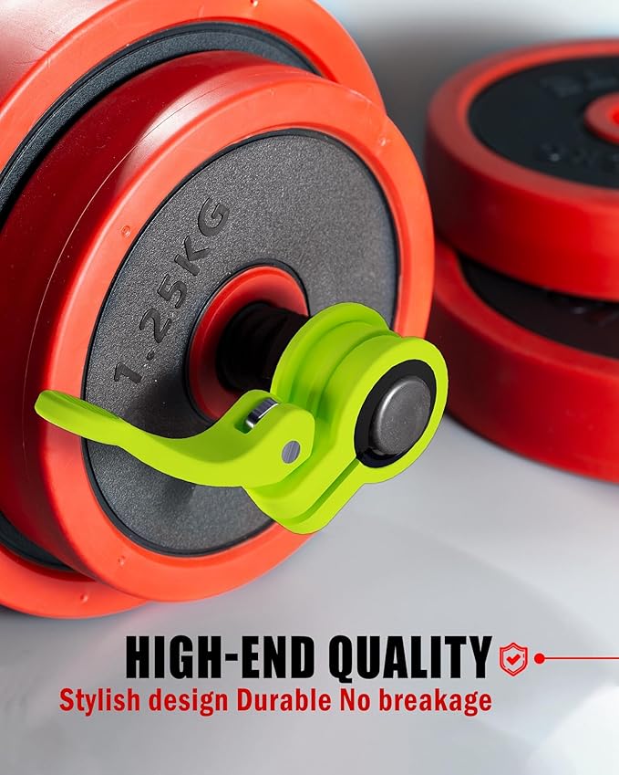 Narrow Barbell Clips 2.5cm Width for Olympic Bars, 0.9-1.18inch Adjustable Weight Clamps, Quick Release Locking Collars for Weightlifting