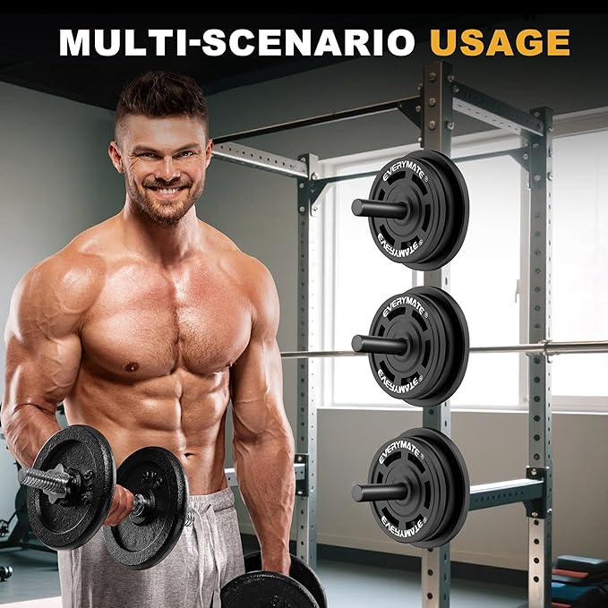 Weight Plate Holder, Weight Plate Storage Rack, Fitness Squat Rack Attachments, For Power Rack 2x2-3x2,Fit 2" Weight Plates