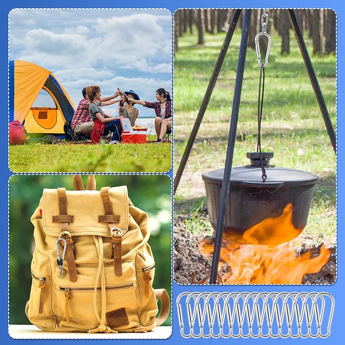 300 Pcs 2" Carabiner Bulk Spring Snap Hooks Bulk Aluminum Alloy Clip Keychain for Hanging Camping Hiking Traveling Fishing Outdoor Activities