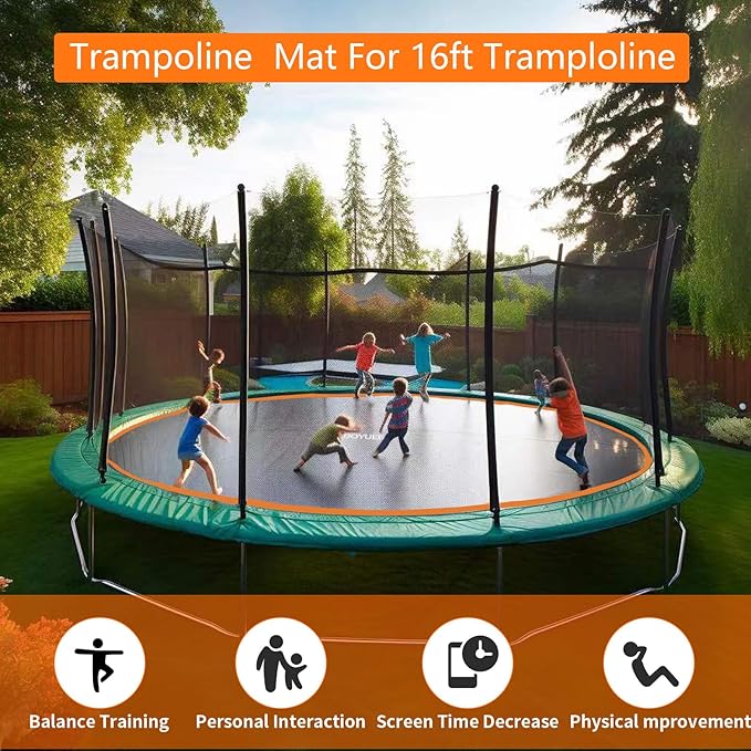 Trampoline Mat Replacement-Fits 16FT Frame with 108 Rings Fits 6.5-7.0" Springs-Mat Diameter 14.3ft (172inch), Not Include Spring and Frame