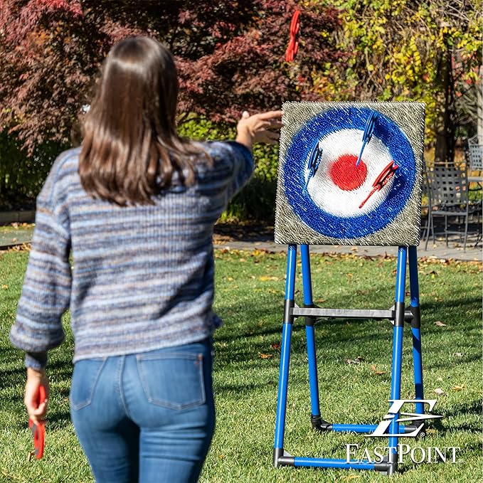 EastPoint Original Axe Throwing Game Set – Steel Frame Target for Indoor and Outdoor Use