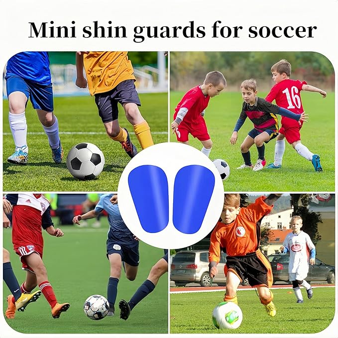 2 Pairs Mini Shin Guards Youth Soccer Tiny Shin Protective Pads Small Shin Guards Miniature Shin Pads Professional Protection for Soccer Players Kids Teenagers