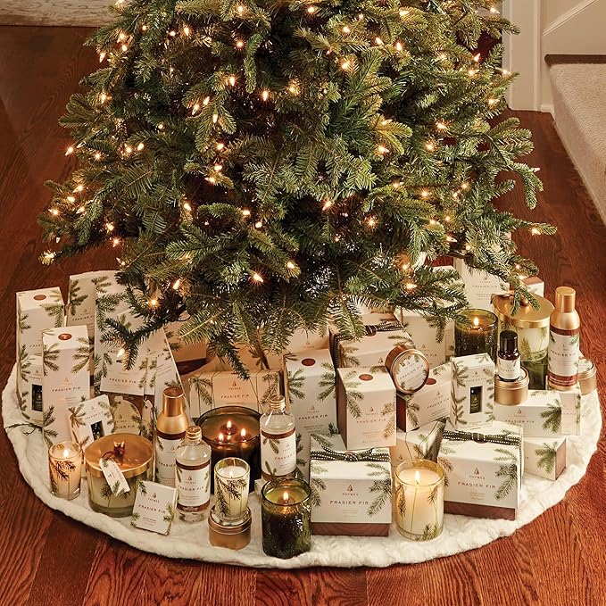 Thymes Frasier Fir Scented Candles for Home Decor - Green Pillar Candles for Women & Men - Place on Candle Holder - Luxury Home Fragrance Gifts (Molded Pinecone Pillar)