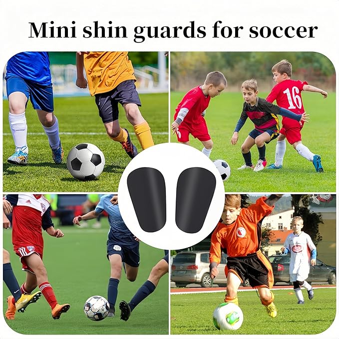2 Pairs Mini Shin Guards Youth Soccer Tiny Shin Protective Pads Small Shin Guards Miniature Shin Pads Professional Protection for Soccer Players Kids Teenagers