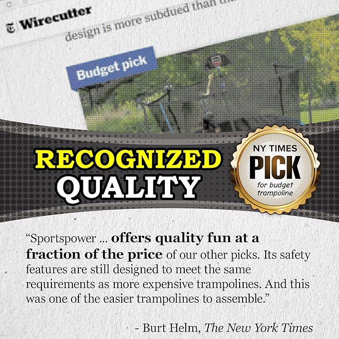 Sportspower Outdoor Trampoline with Safety Enclosure Net, 15FT