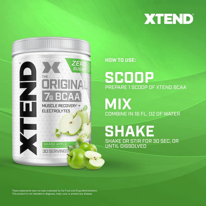 Xtend Original BCAA Powder 7g BCAA and 2.5g L-Glutamine, Sugar Free Post Workout Muscle Recovery Drink with Amino Acids for Men & Women, 30 Servings