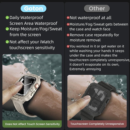 3-in-1 Waterproof Apple Watch Case with Band (44mm) – Full Coverage Bumper with Built-in Screen Protector