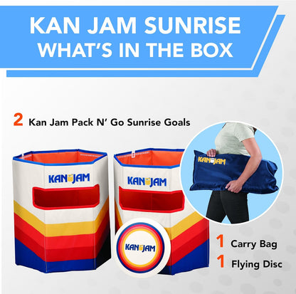 Kan Jam Pack ’N Go Portable Disc Toss Game Set – Foldable Travel Beach & Backyard Lawn Game with Flying Disc and Carry Bag – All-Weather Outdoor Tailgate Game