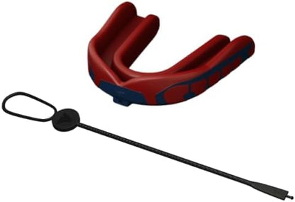 Velocity Champion Adult Mouthguard, 1 Pack, Navy & Red - for Ages 18 and Up - Ideal for Lacrosse, Football, Hockey, Basketball, Soccer, Boxing, Martial Arts, Field Hockey, and More