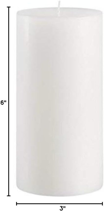 Mister Candle Citronella Candles, Ideal for Outdoor & Indoor, 3x6 Pillar Candles Set of 3, Hand Poured White, Premium Wax & Dripless, 60 Hour Burn Time
