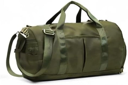 KARRESLY Sports Gym Bag for Women or Men Travel Duffel Bag with Wet Pocket and Shoes Compartment for Training Swim Yoga(ArmyGreen)