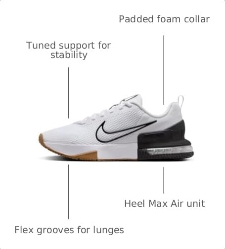 Nike Men's Air Max Alpha Trainer 6 Workout Shoes, White/White-Black-Gum Medium Brown, 9