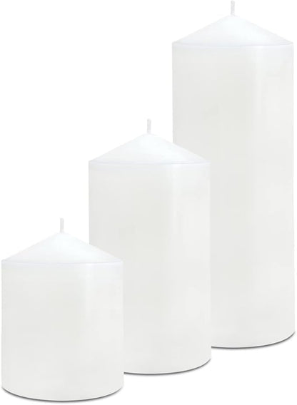 Pillar Candles 3 x 4, 6, and 8 inches, Large Handmade Candles Set of 3, Decorative Candles for Wedding, Home Decoration, Dinner, Church, Multiple Colors Available