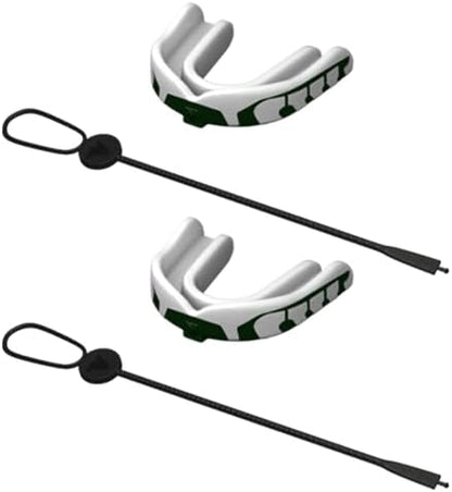 Velocity Champion Junior Mouthguard, 2 Pack, Green & White - for Ages 5 to 10 - Ideal for Lacrosse, Football, Hockey, Basketball, Soccer, Boxing, Martial Arts, Field Hockey, and More