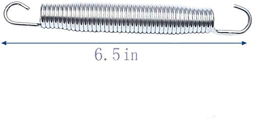 6.5" Trampoline Springs Heavy Duty Galvanized Steel Replacement Spring Set ，Come with Free Triangle Hook-Hook(10 Pieces)
