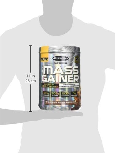 MuscleTech High Protein Mass Gainer for Men & Women - Protein Powder Shakes for Weight Gain, Muscle Building & Recovery with Creatine Monohydrate - Chocolate Fudge Brownie, 5.15 Pound