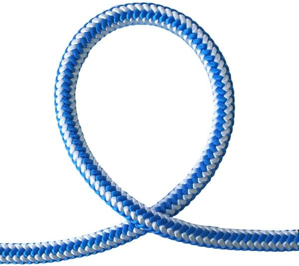 Pelican Rope 16-Strand Arborist Rope, 1/2 in (12.7 mm), 7000 lbs MBS, Static Climbing Rope, Rescue Operations, High Visibility, 120 ft, Sewn Eye, Blue/White