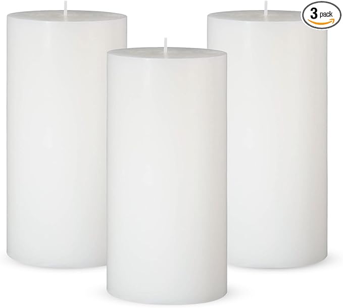 3 Packs Dripless 2.8x6 Inch White Pillar Candles, Unscented Large Wax Cylinder Column Candles for Power Outages Emergency Party Backyard Gathering - 70 Hour Burn Time