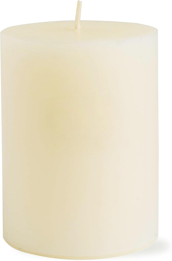TAG Chapel 3X4 Ivory Pillar Paraffin Wax Candle Unscented Drip-Free Long Burning 46 Hours for Home Decor Wedding Parties 3x4 Ivory