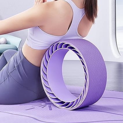 Curve magic wheel：Fit Prop Foam Padded Back Stretcher Wheel with Center Spine Cradle，Yoga Wheel for