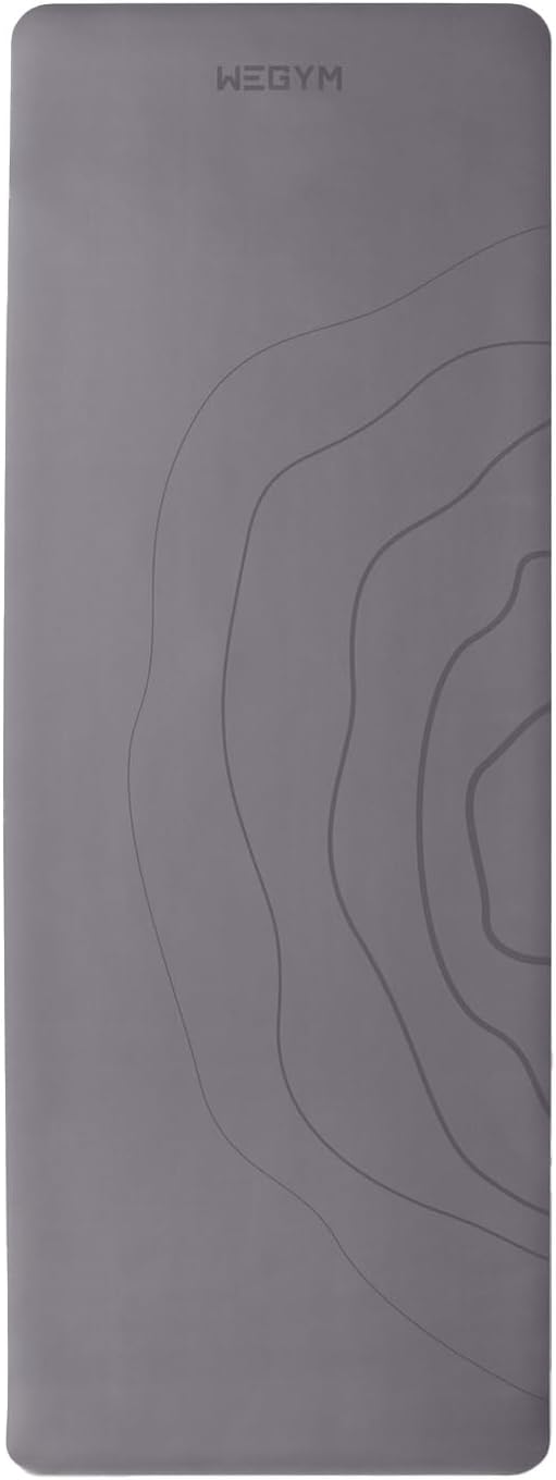 4mm Cushioned Exercise Mat for Yoga & Pilates - Anti Slip, Polyurethane with Suede Top & Carrying Strap