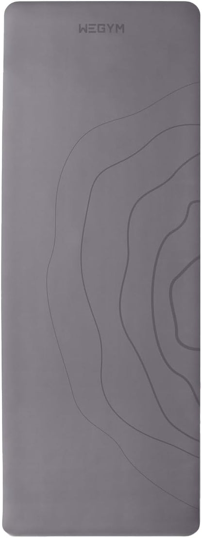 4mm Cushioned Exercise Mat for Yoga & Pilates - Anti Slip, Polyurethane with Suede Top & Carrying Strap