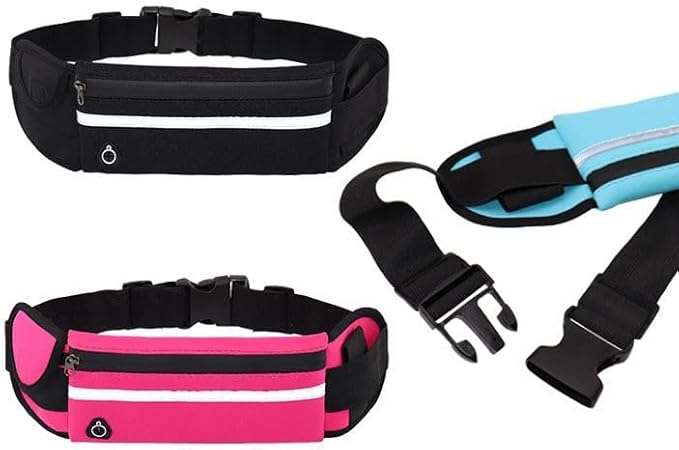Adjustable Elastic Fitness Fanny Pack for Sports, Running Belt Waist Pack, Waterproof Sports Fanny Pack,Outdoor card wallet，Leisure travel wallet，5 color options available (black)